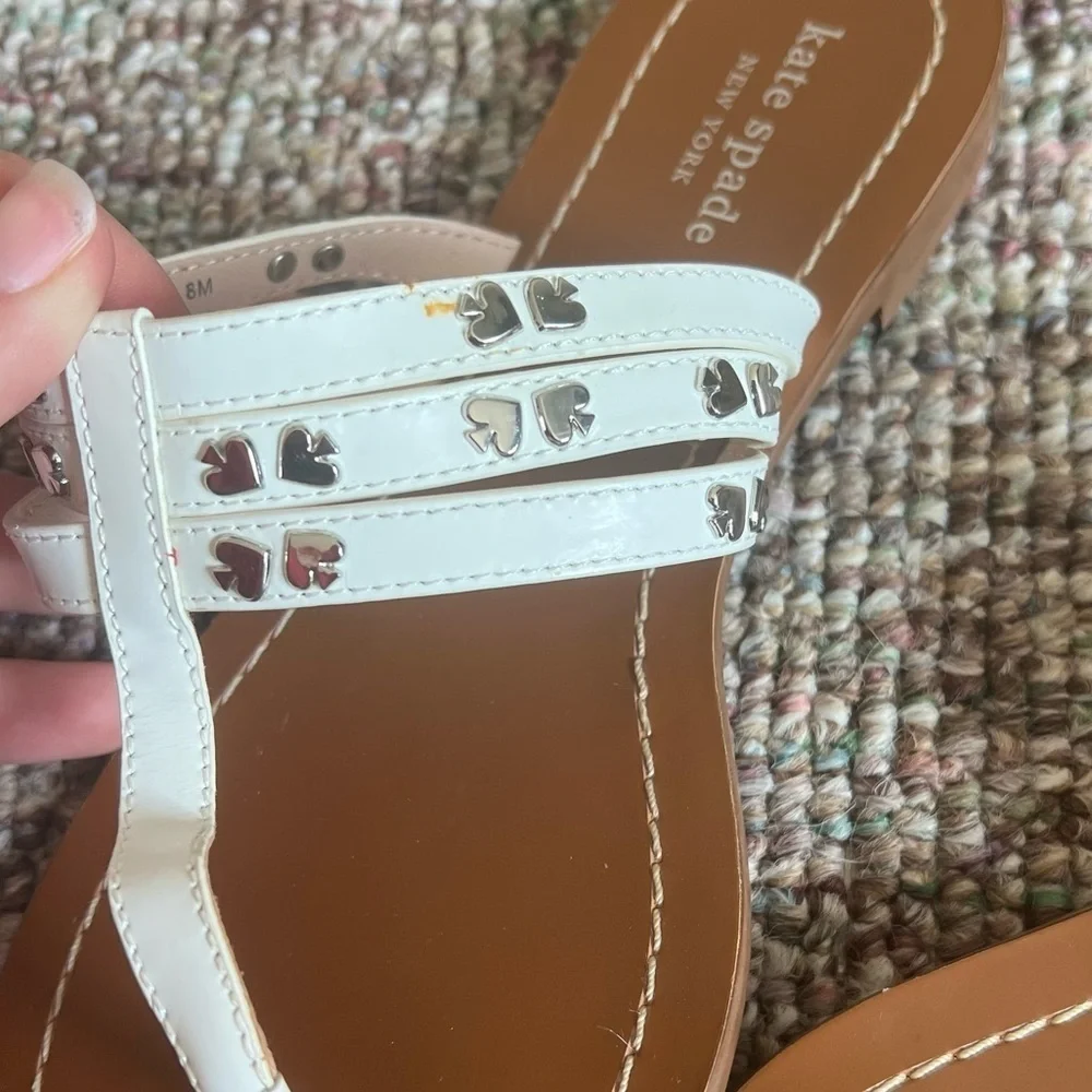 Kate Spade new york White Carol Thong Sandal Size 8